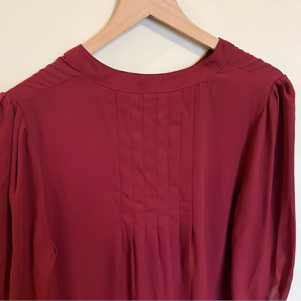 Everly Merlot button front blouse - Picture 5 of 10